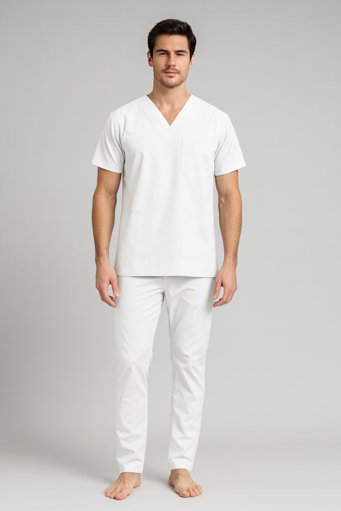 Men's V-Neck Utility Scrub – Multi-Pocket